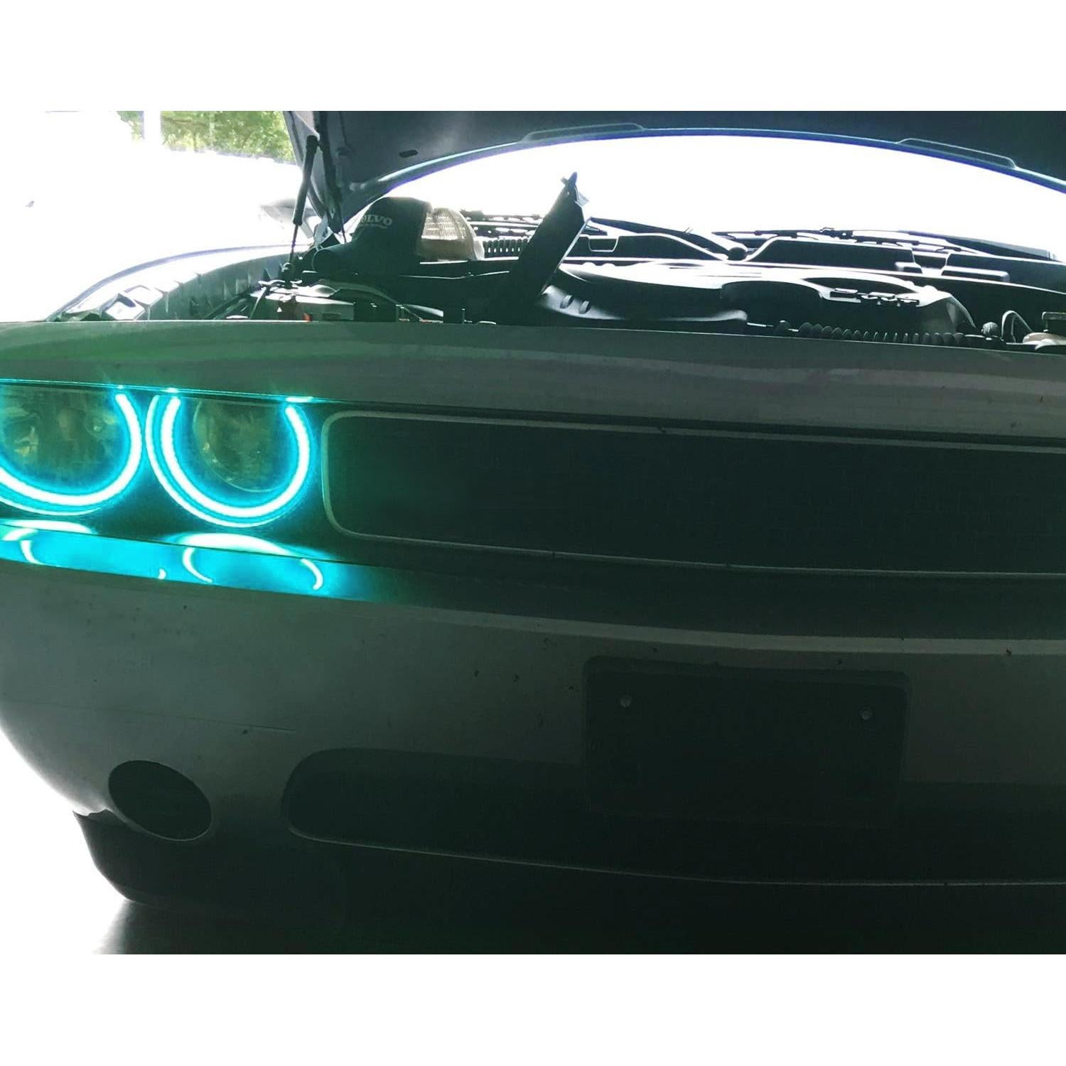 Anillos Halo LED RGB iJDMTOY para Dodge Challenger 2008-2014