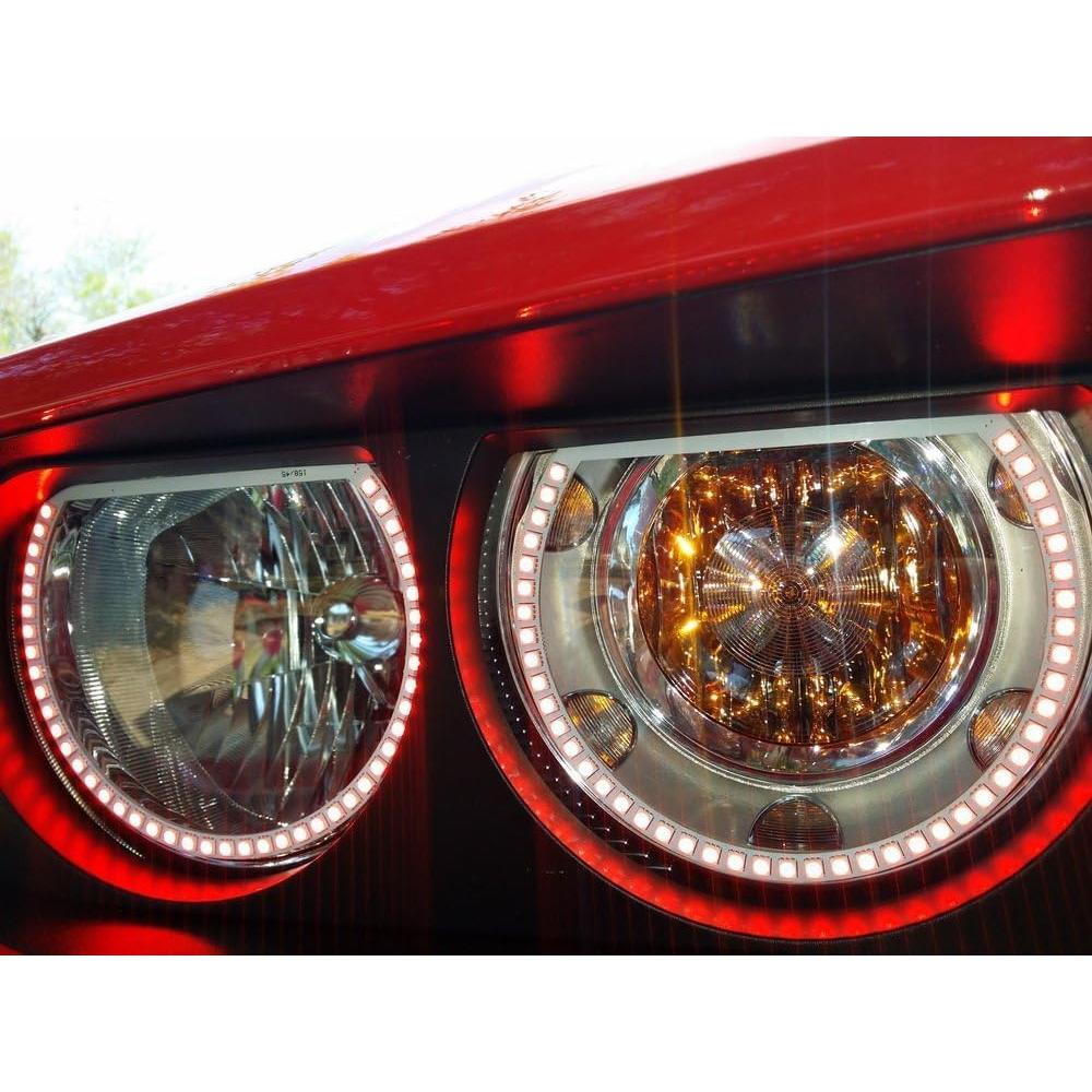 Anillos Halo LED RGB iJDMTOY para Dodge Challenger 2008-2014