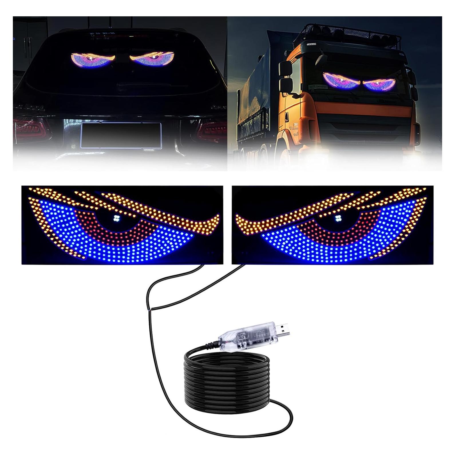 Luz LED Ojos de Diablo LECART para Parabrisas - USB, 10 Modos