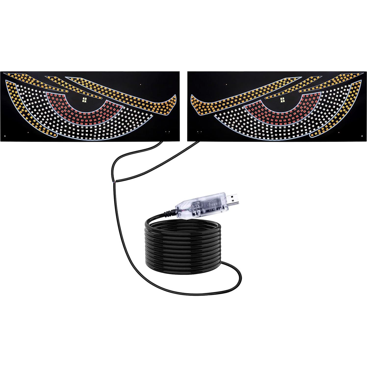 Luz LED Ojos de Diablo LECART para Parabrisas - USB, 10 Modos