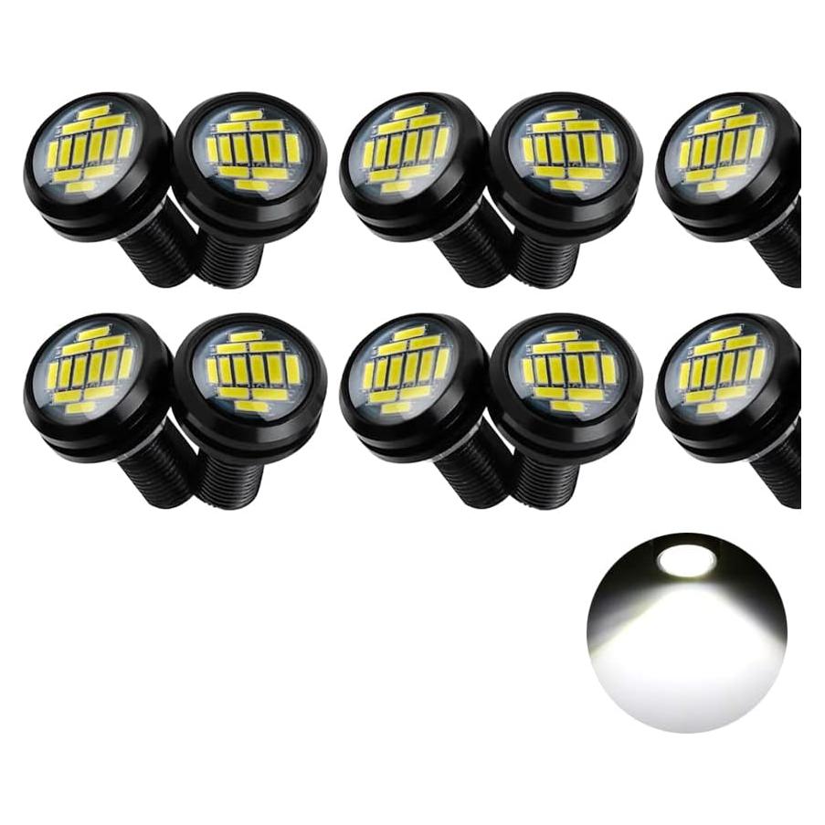 Luces LED OtpOutopa 12SMD 23mm 10PCS Blancas para Coche