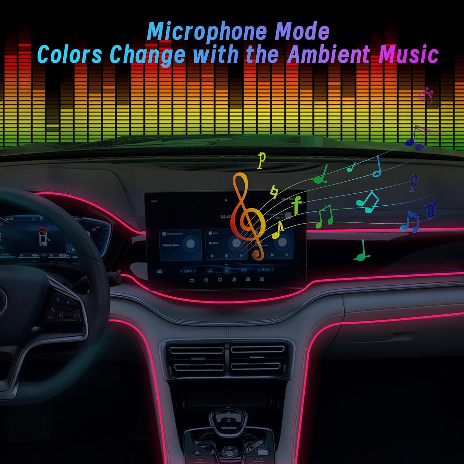 Luces LED de tira HUNGRU 5 en 1 599.64 cm RGB para coche