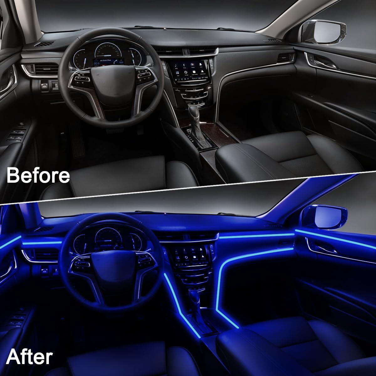 Luces LED de Carro Interior QVEVDACAR RGB 5 en 1 con Control Remoto