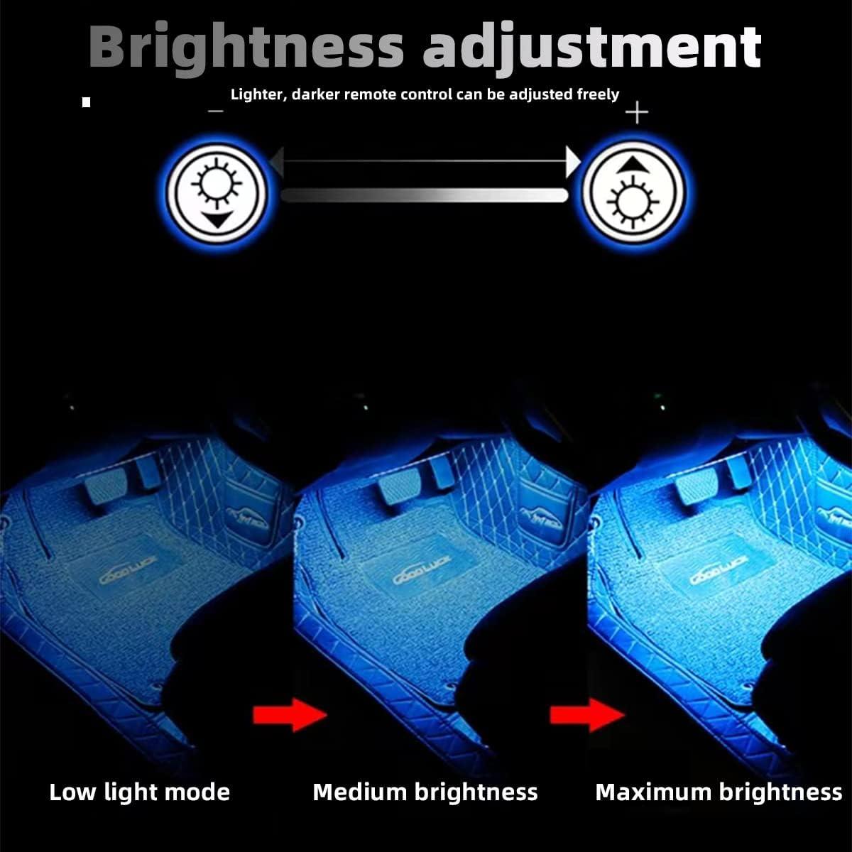 Luces LED interiores para coche Moioee, 4 piezas RGB 12V