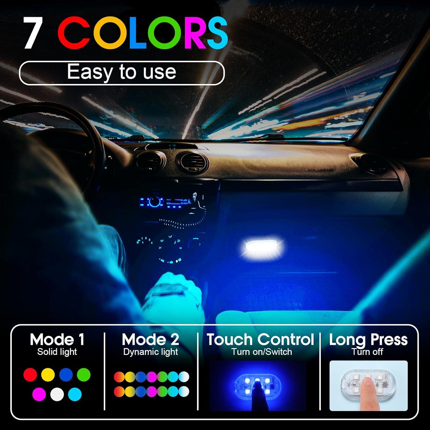 Luces LED Inalámbricas para Automóvil VIHOSE 12 Pcs 7 Colores