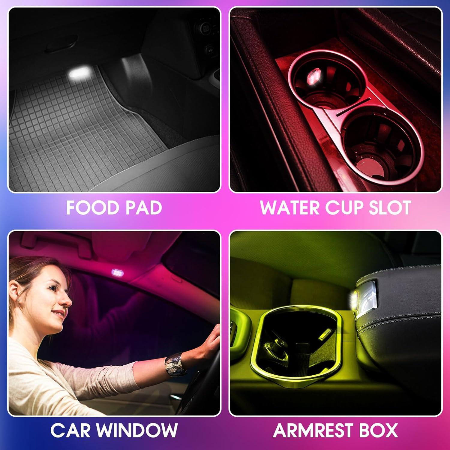 Luces LED Inalámbricas para Automóvil VIHOSE 12 Pcs 7 Colores