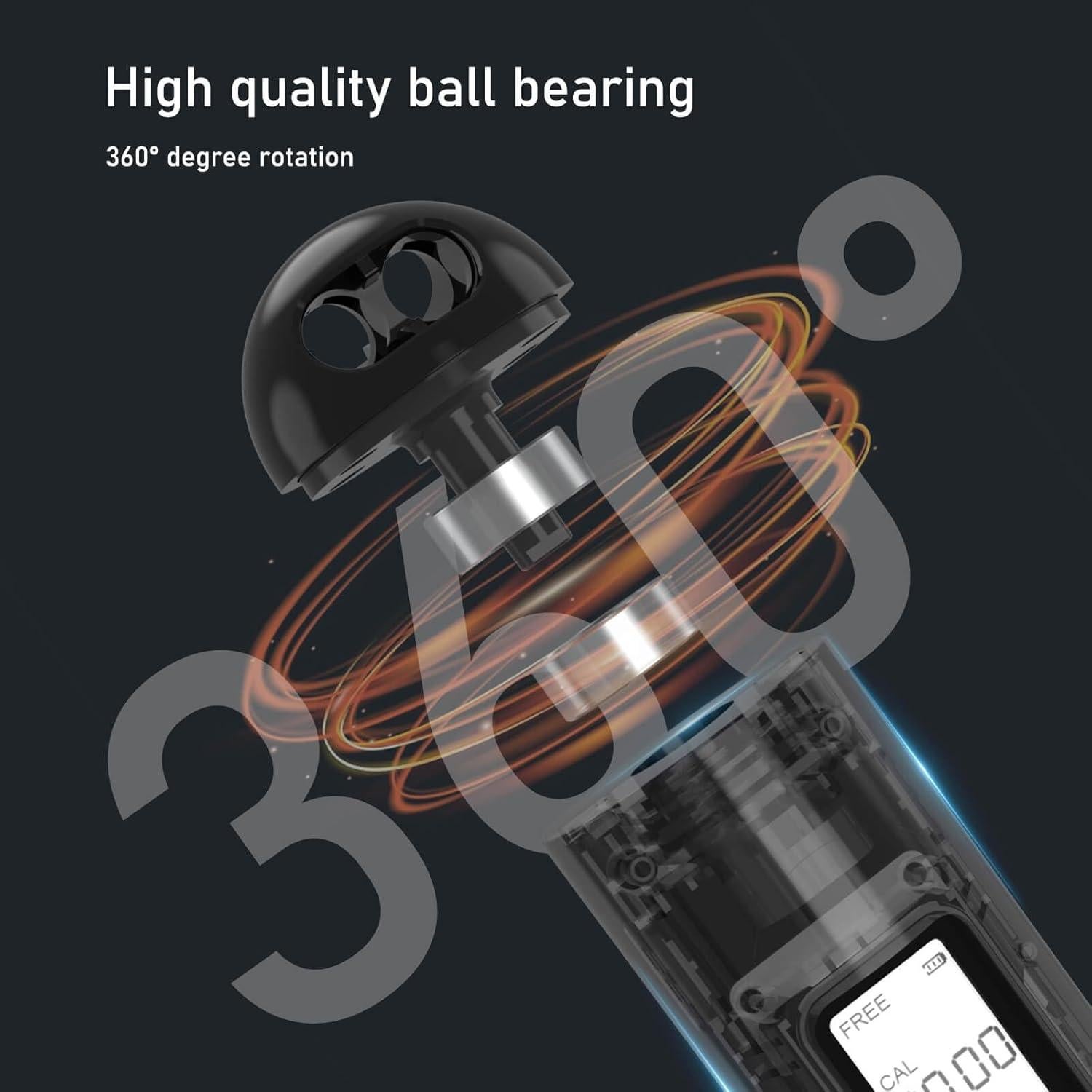 Cuerda de saltar sin cuerda Wigore con peso y contador LED