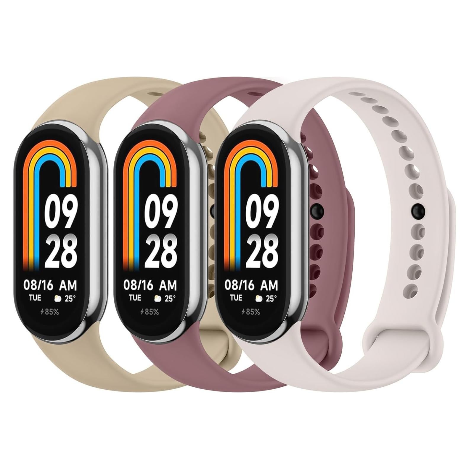 Correas de Silicona Tobfit para Xiaomi Mi Band 8 - 3 Piezas
