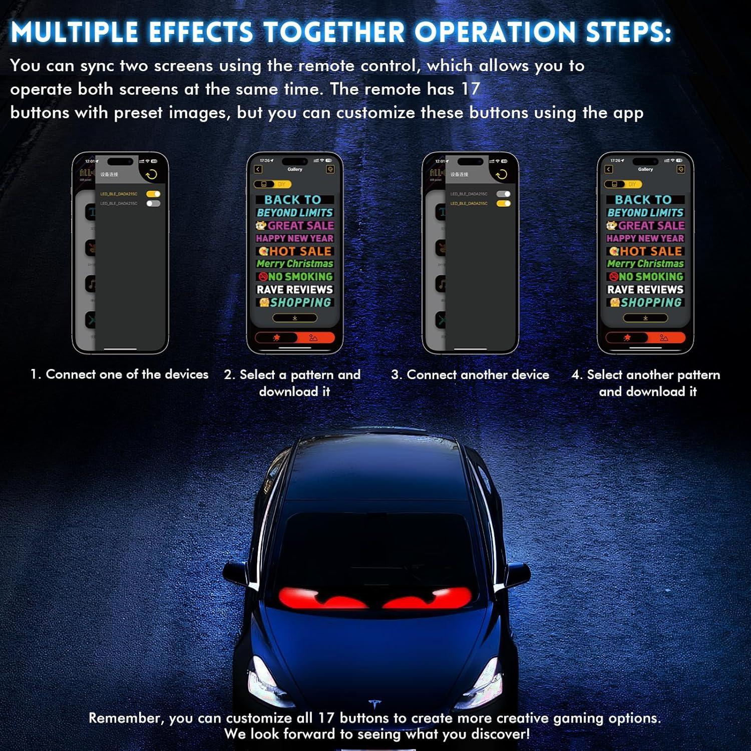 Luces Ojos Demonio LED Programables LeadGoods 60cm x 12cm