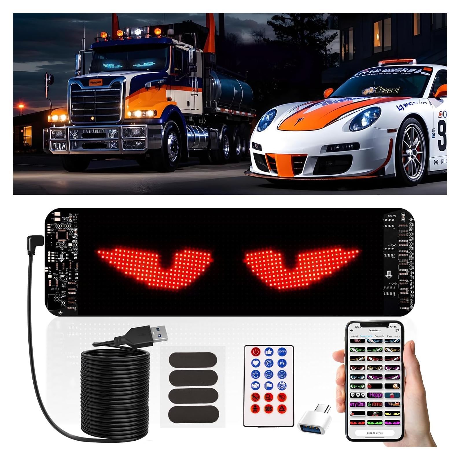 Luces Ojos Demonio HHYUEYANG para Parabrisas LED 10.16x34.8cm