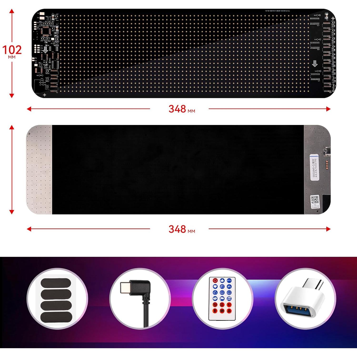 Luces Ojos Demonio HHYUEYANG para Parabrisas LED 10.16x34.8cm