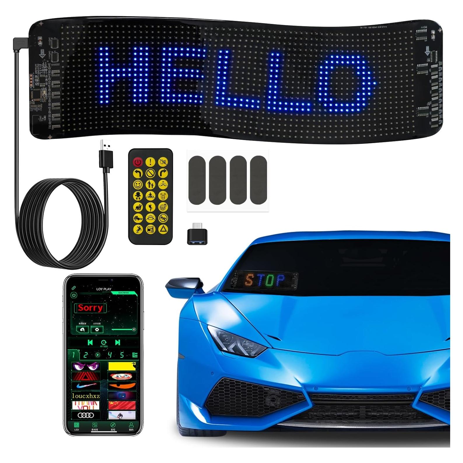 Señal LED Desplazable Programable Laooteyy 35.56x10.16cm RGB