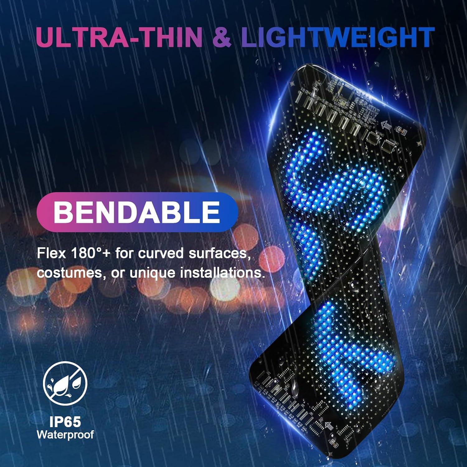 Señal LED Desplazable Programable Laooteyy 35.56x10.16cm RGB