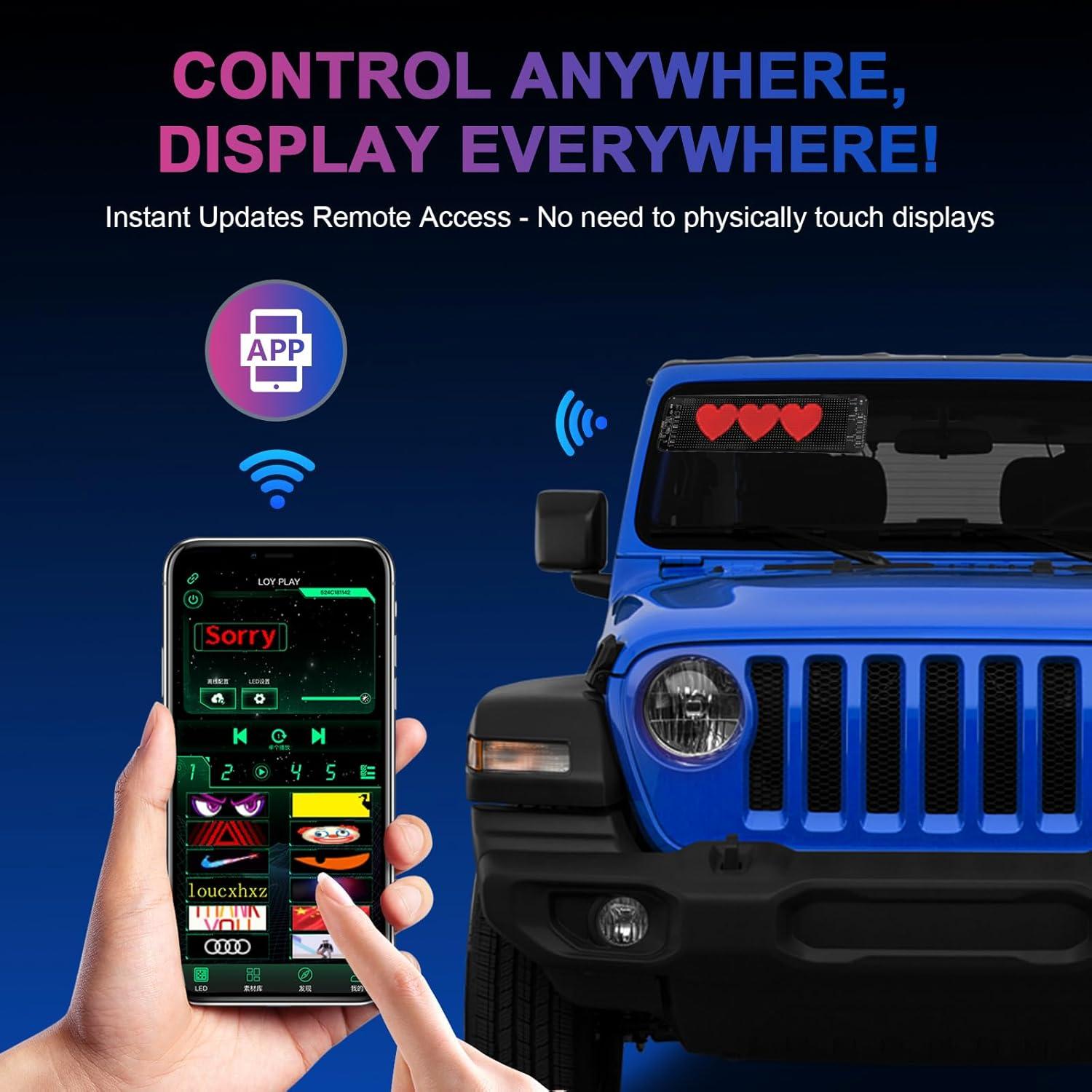 Señal LED Desplazable Programable Laooteyy 35.56x10.16cm RGB