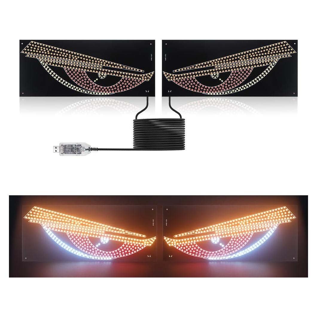 Luces LED Ojos del Diablo KaiDengZhe 30x12cm USB 11 Modos