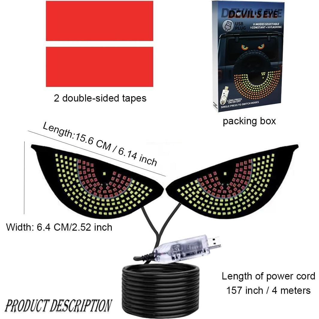 Luces LED Ojos de Diablo Lcxecnw para Coche USB 5V