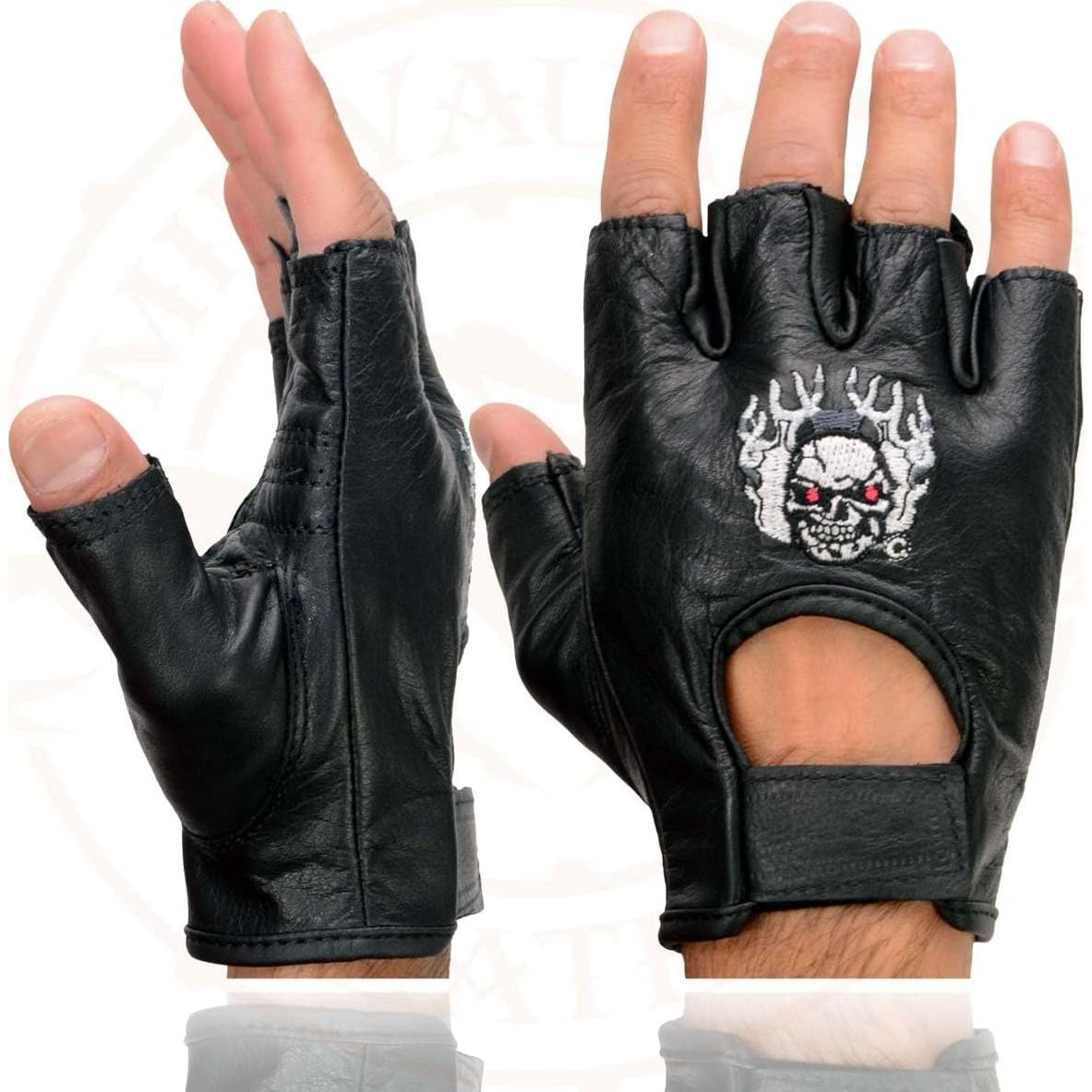 Guantes de Motocicleta sin Dedos Milwaukee Leather 2X Negro