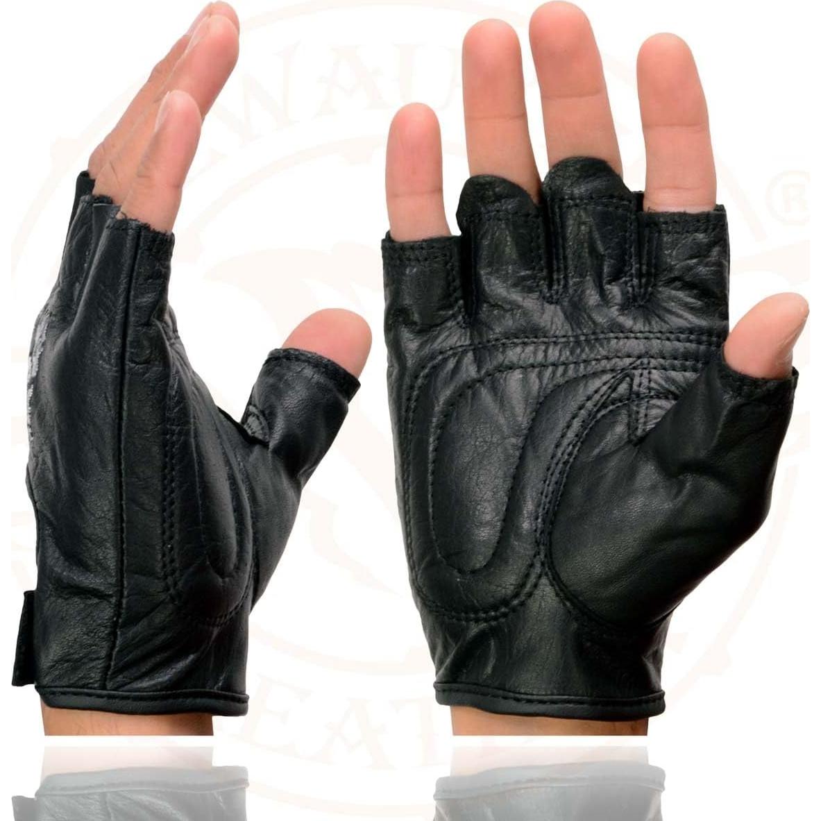 Guantes de Motocicleta sin Dedos Milwaukee Leather 2X Negro