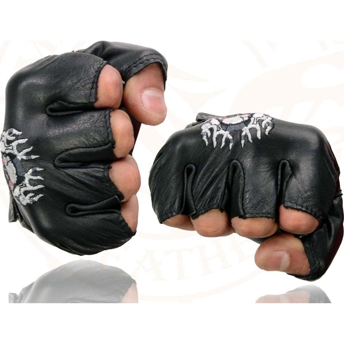 Guantes de Motocicleta sin Dedos Milwaukee Leather 2X Negro