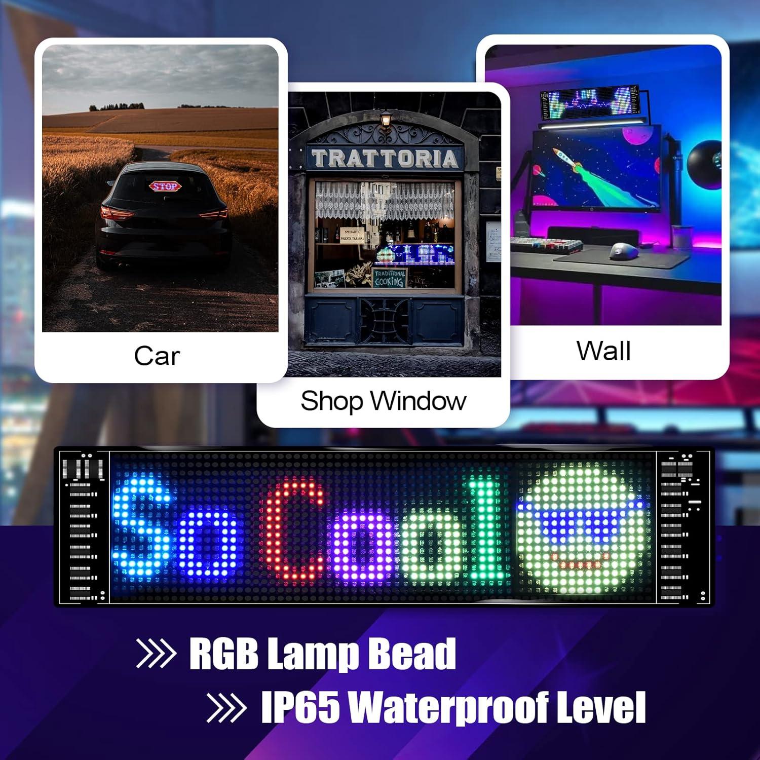 Cartel LED Programable XIAOOHO 48.3x12.7cm RGB Bluetooth