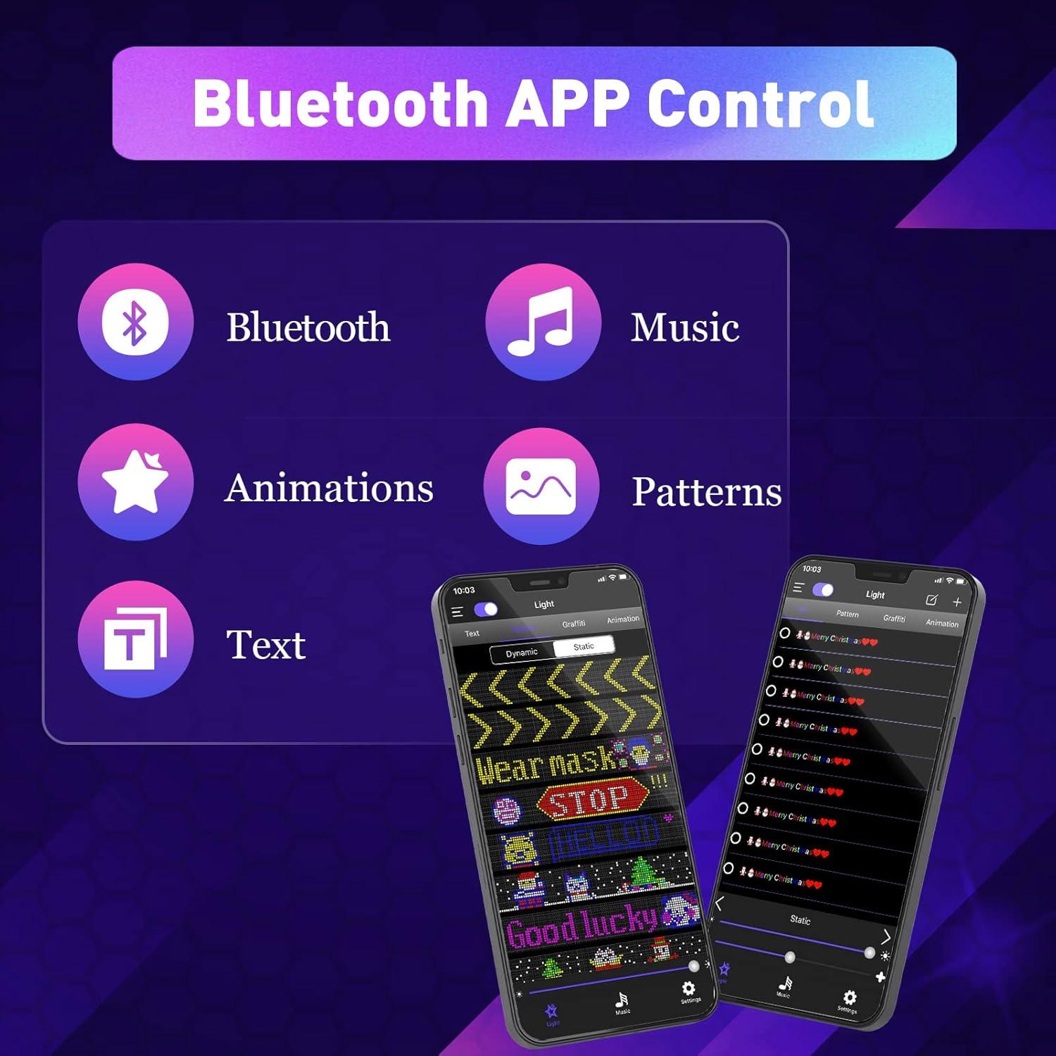 Cartel LED Programable XIAOOHO 48.3x12.7cm RGB Bluetooth