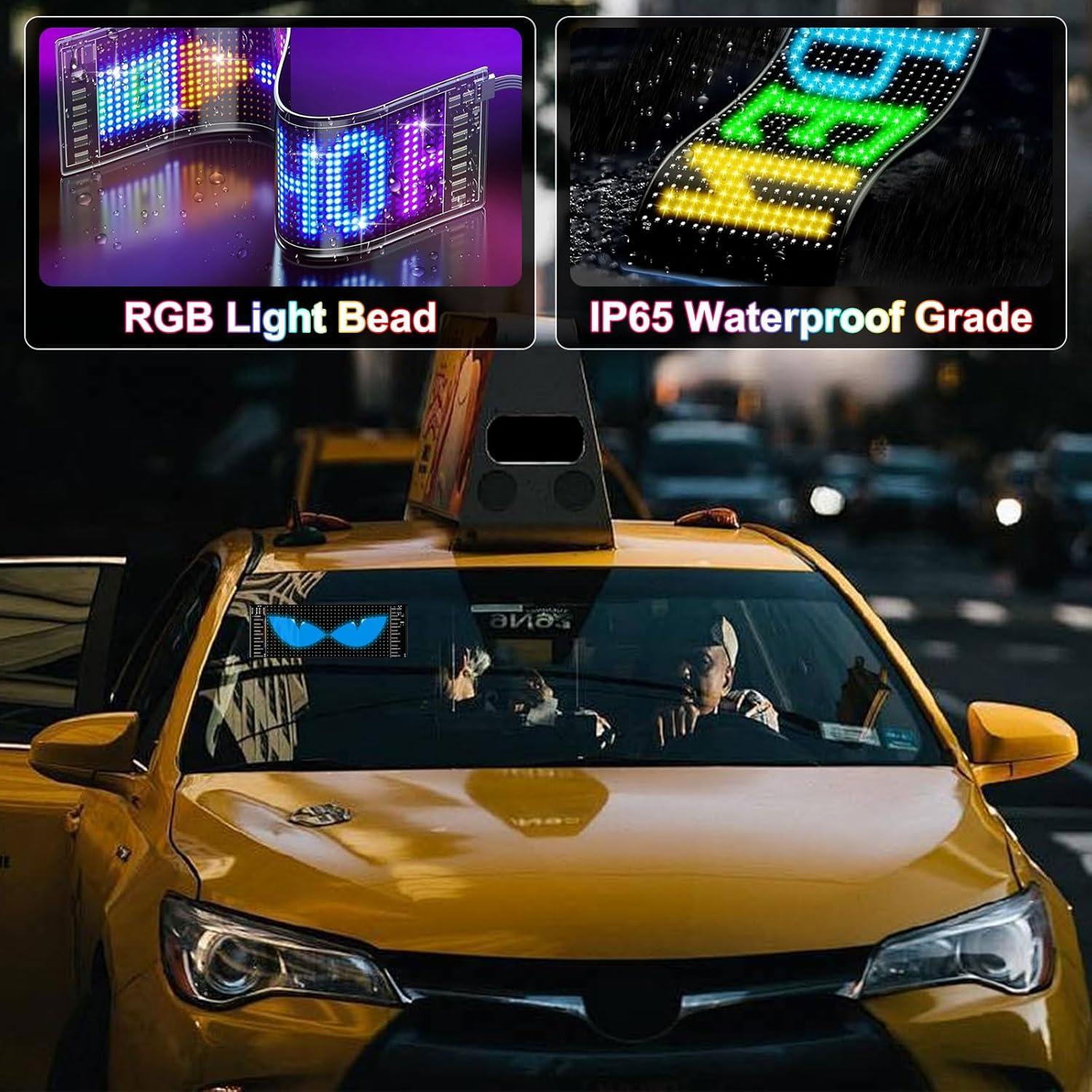 Cartel LED Programable JINRUIHAO 17cm Multicolor para Coche