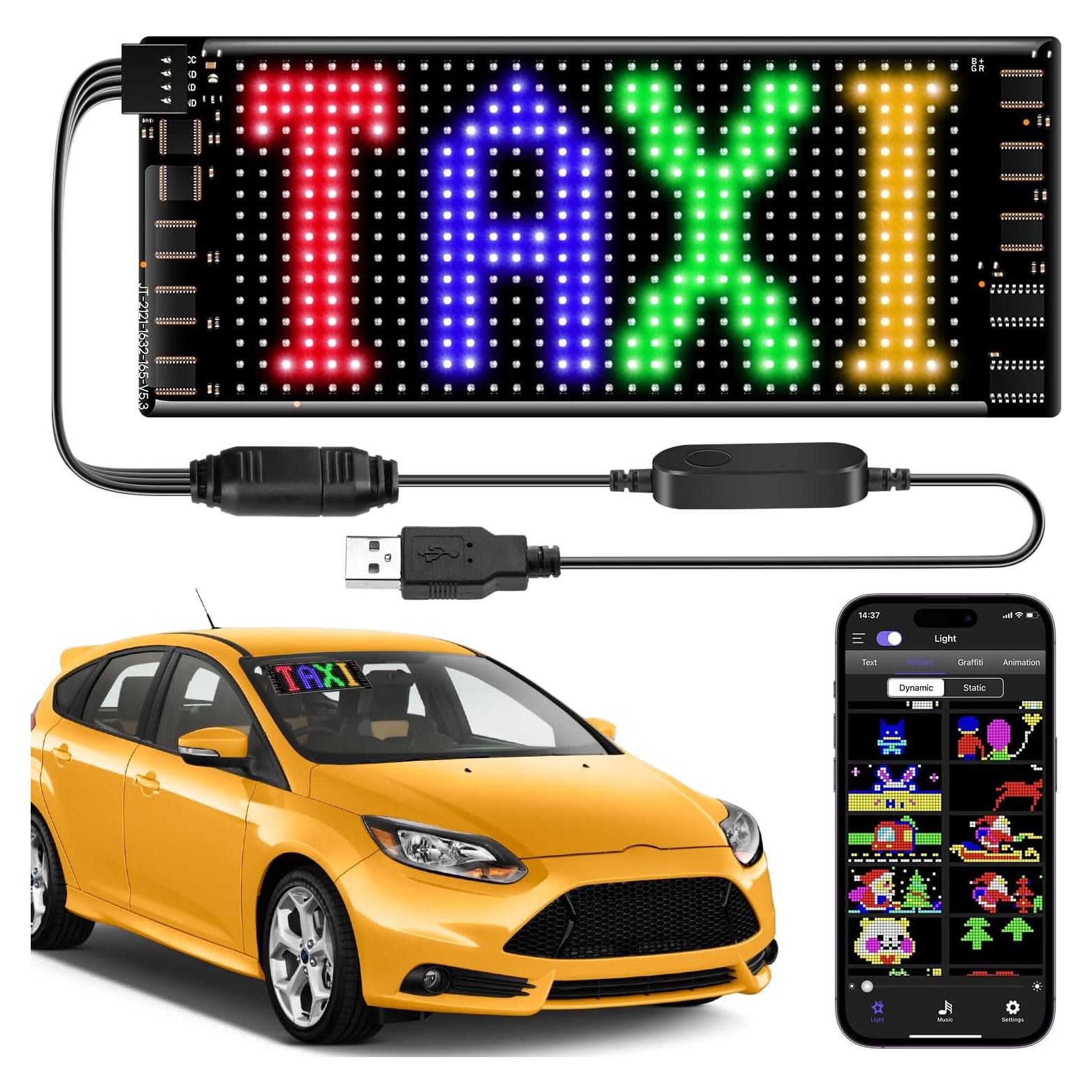 Cartel LED Desplazable SAOJAY 17.78x7.62cm USB Bluetooth