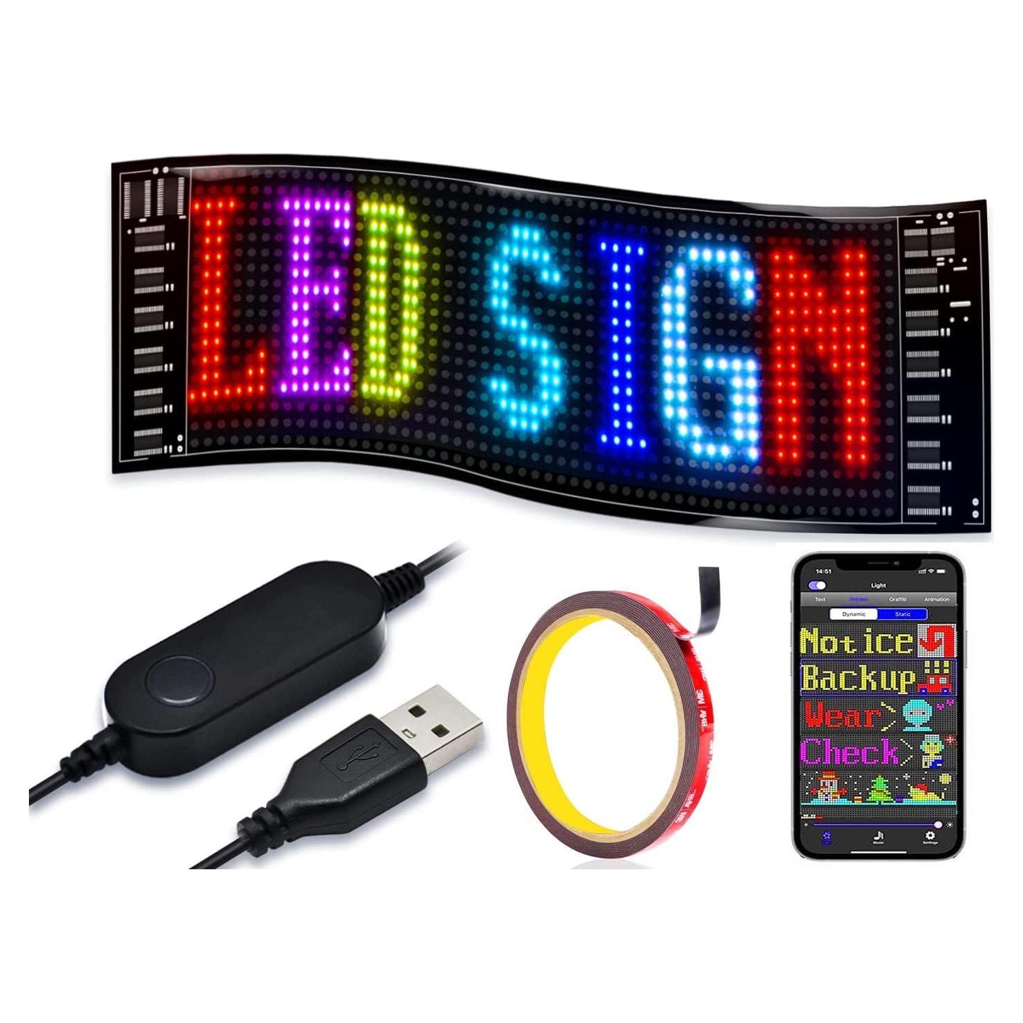 Señal LED Desplazable GOTUS 38.1x10.2cm Bluetooth DIY