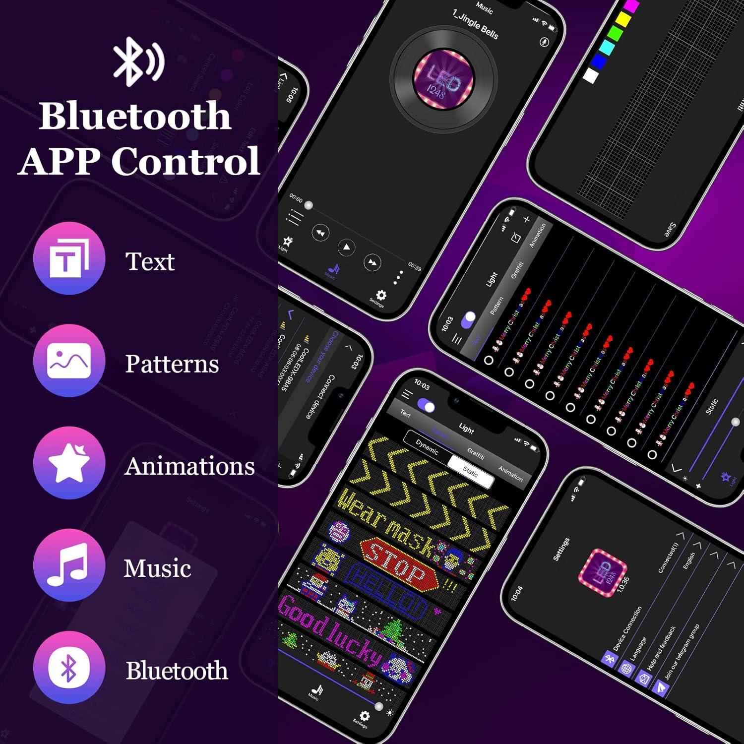 Señal LED Desplazable GOTUS 38.1x10.2cm Bluetooth DIY