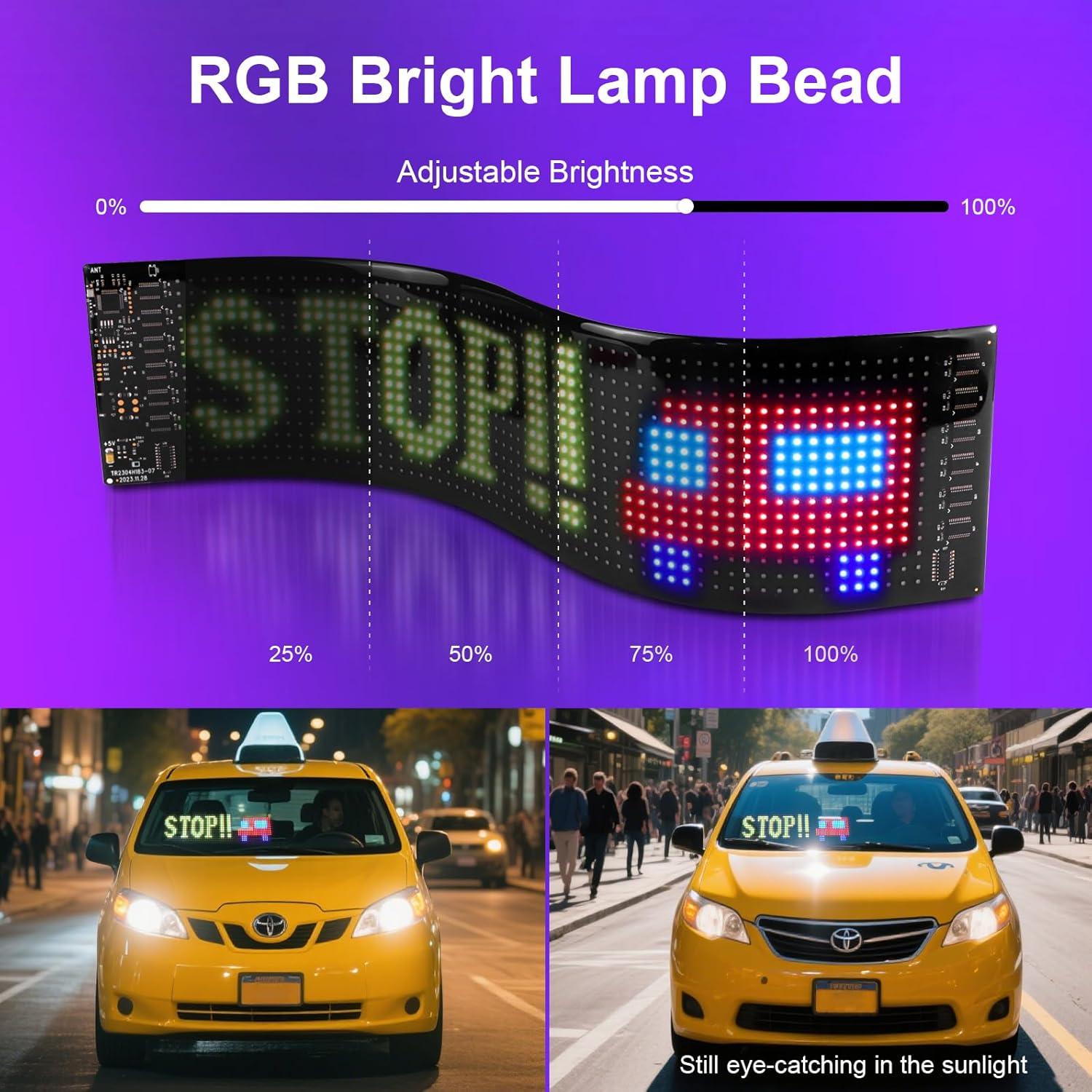 Cartel LED Programable para Auto Tlinkosta 38x10 cm Control APP