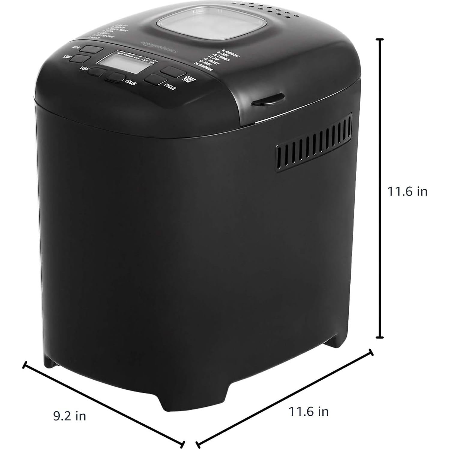 Máquina de Pan Automática Amazon Basics 2 Libras Negra