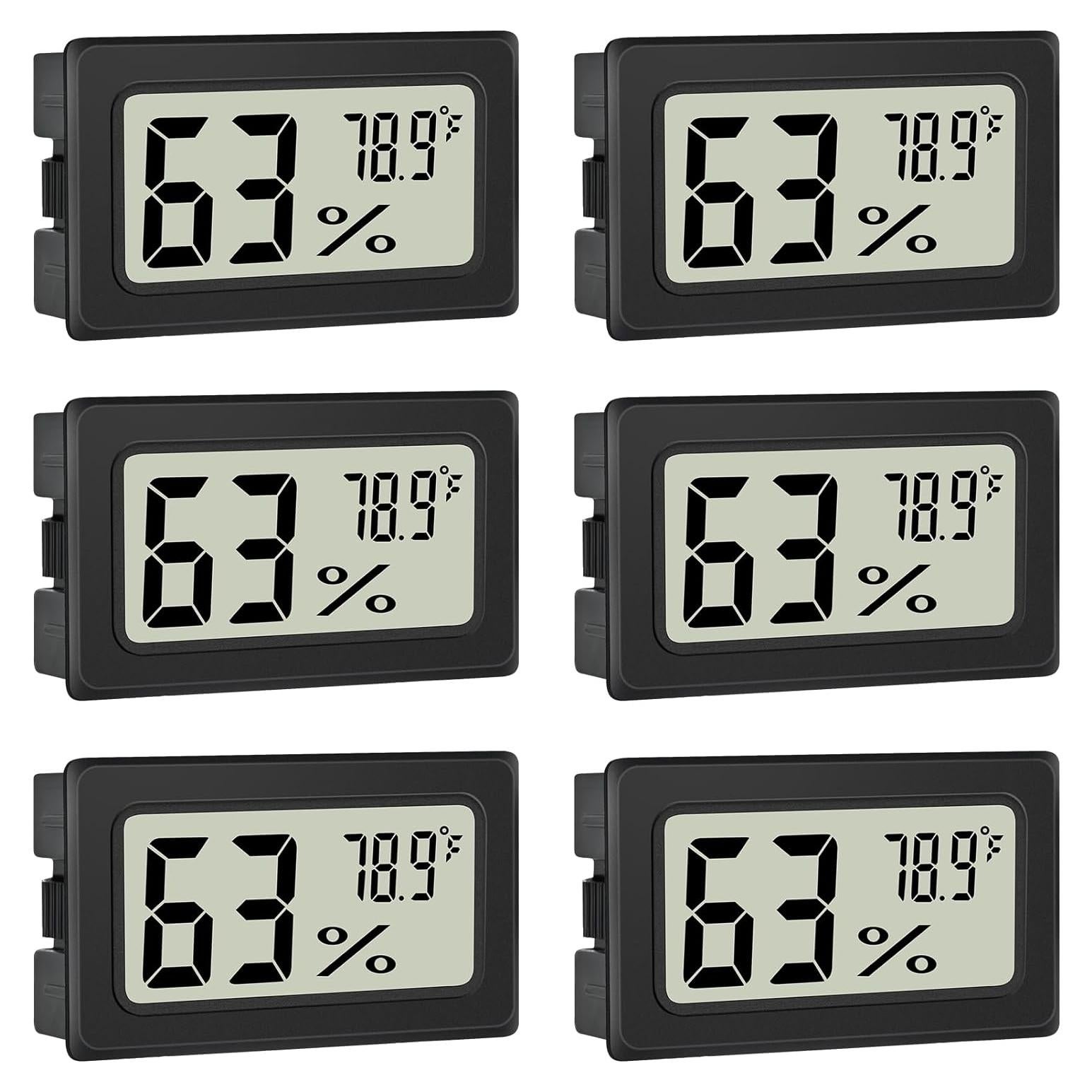 Termómetro Higrómetro Digital TeqyAqs 6 Unidades LCD