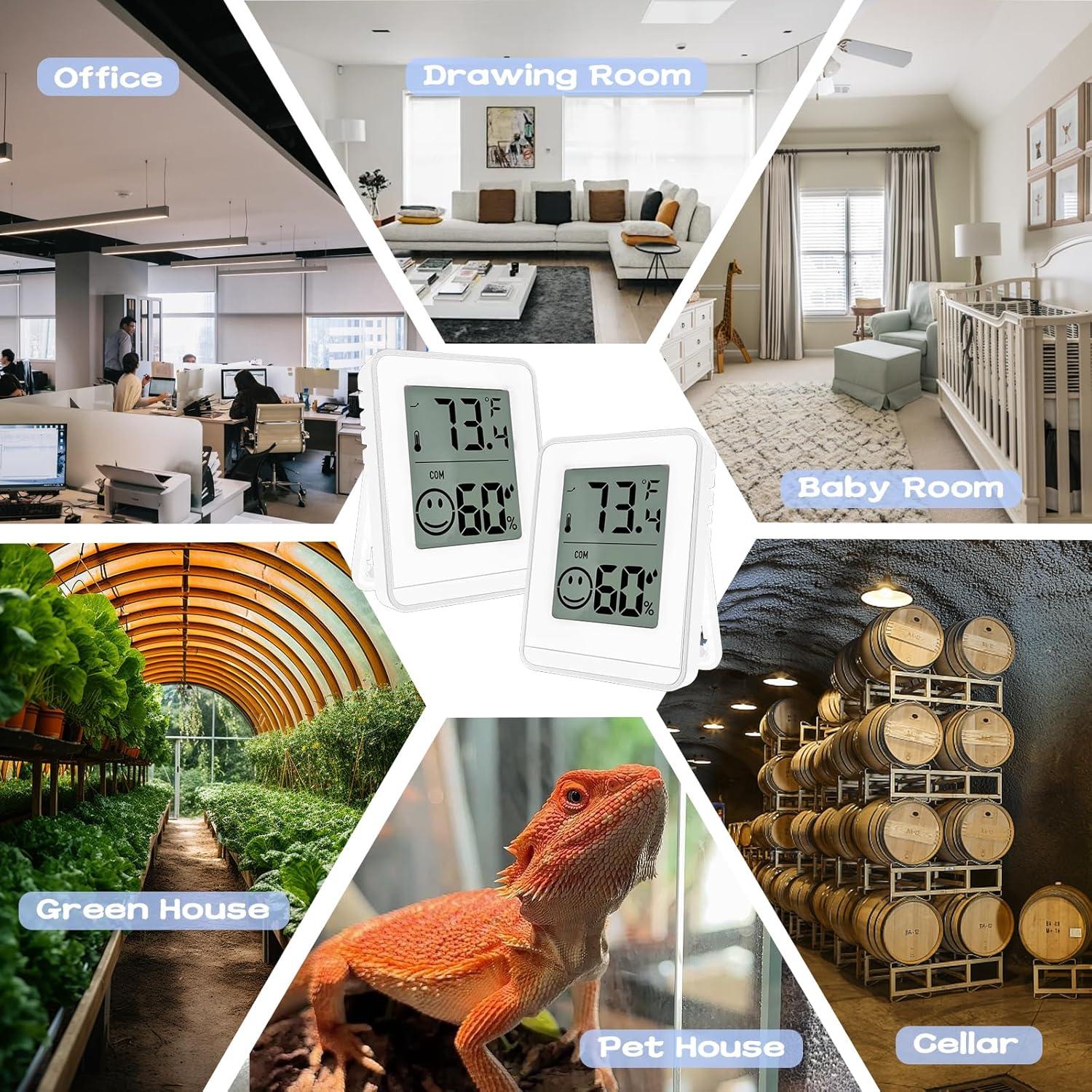 Termómetro y Higrómetro Digital UPSIME Blanco 2 PCS