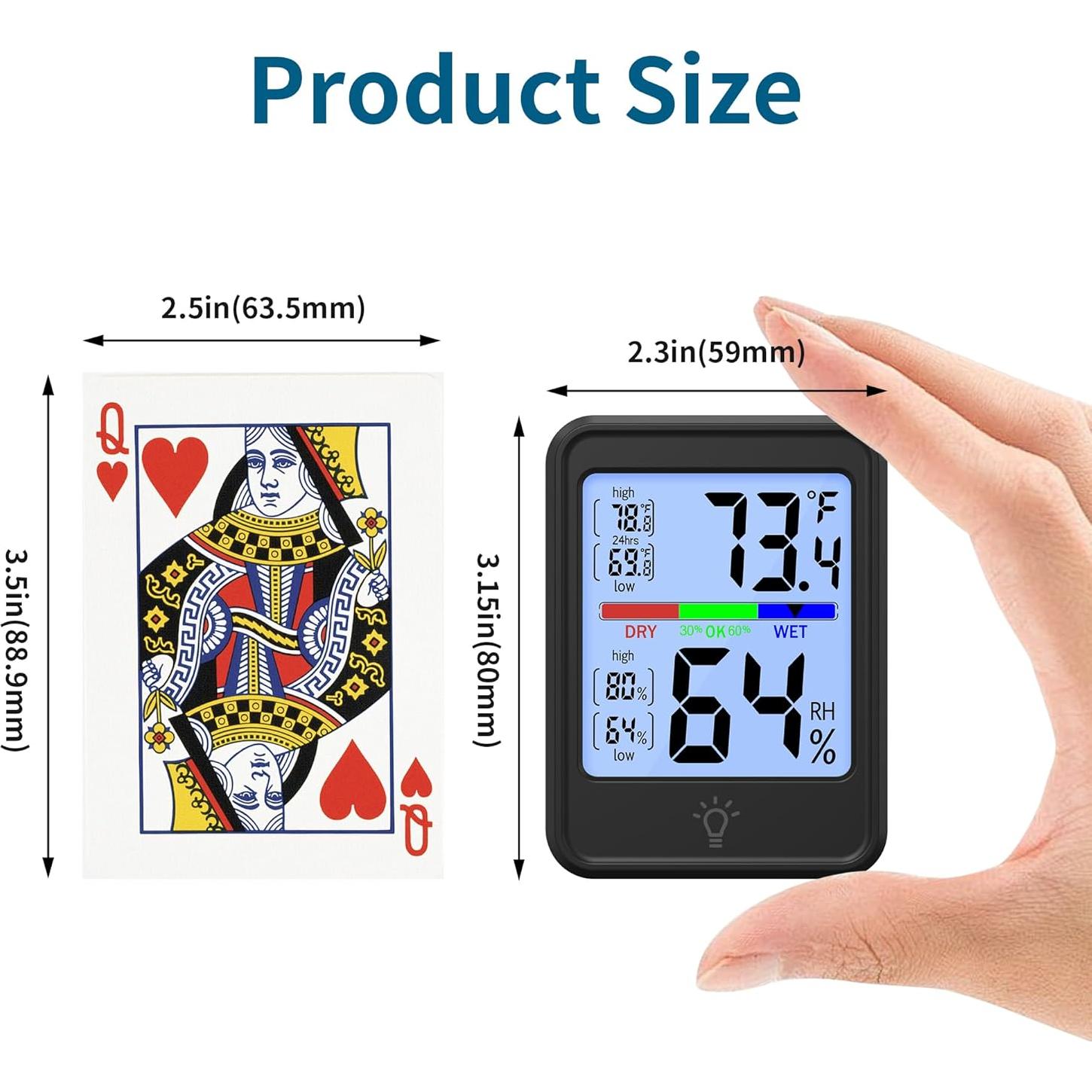 Termómetro Digital Higrómetro JINGHE JH-MC41S-1-B con Pantalla LCD