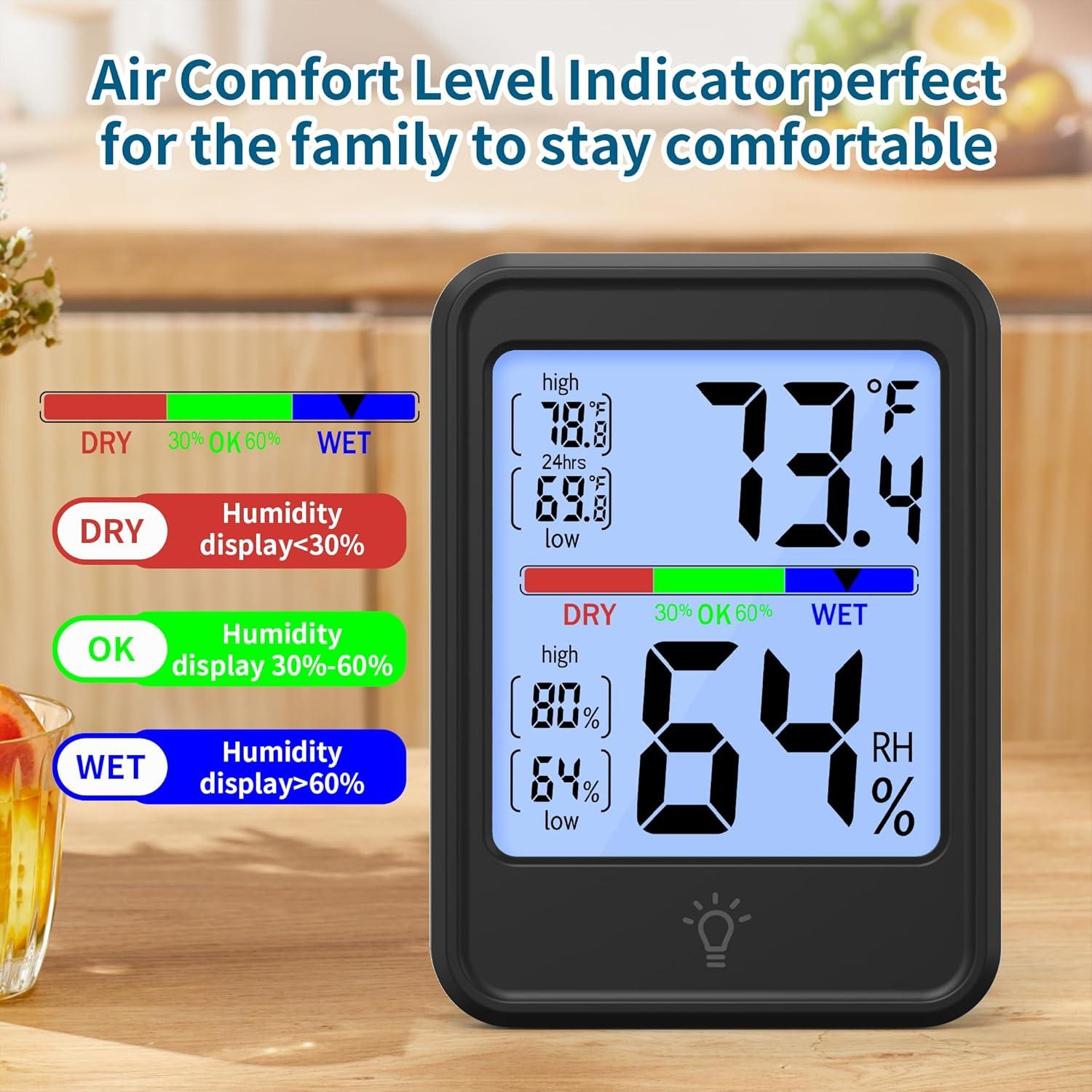 Termómetro Digital Higrómetro JINGHE JH-MC41S-1-B con Pantalla LCD