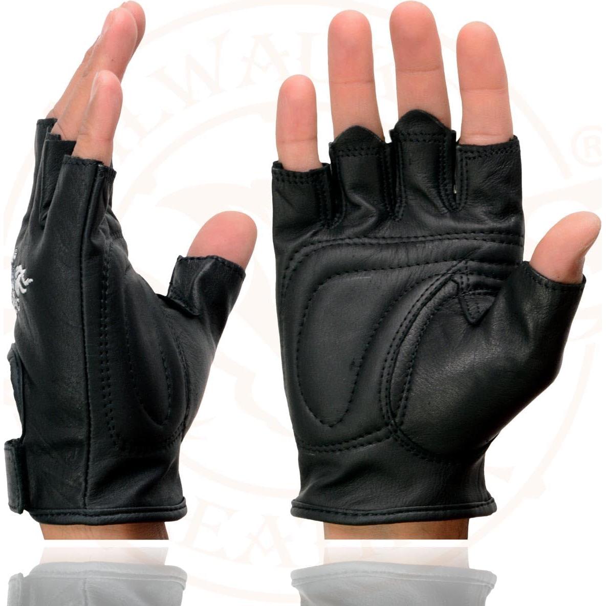 Guantes de Cuero sin Dedos Milwaukee Leather SH352 - Pequeño