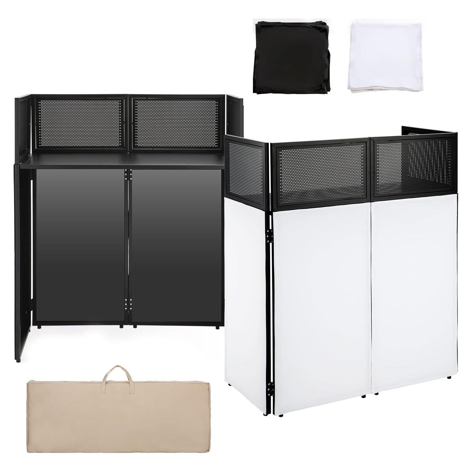 Cabina de DJ Plegable Morohope XL con Orificio para Cables