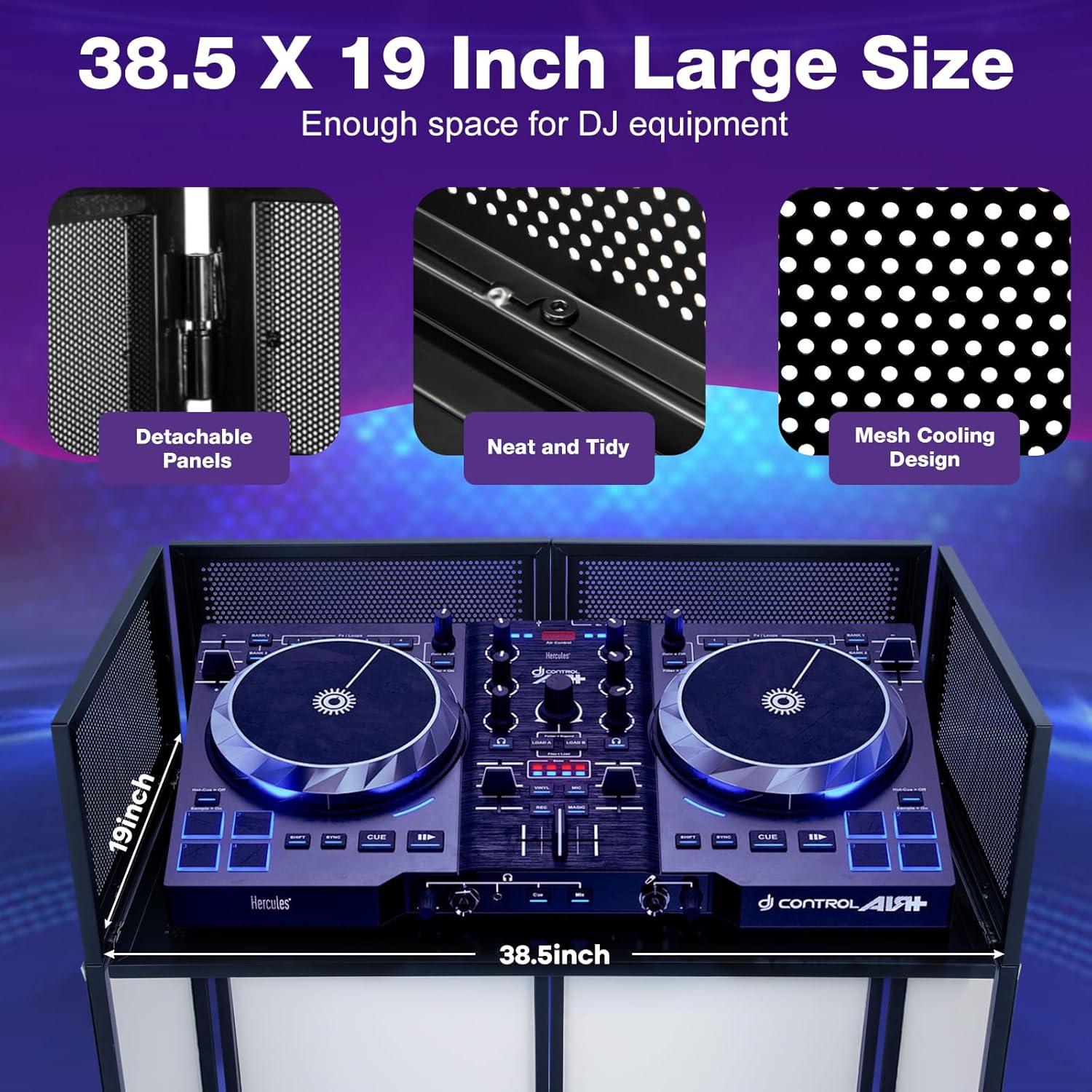 Cabina de DJ Plegable Morohope XL con Orificio para Cables