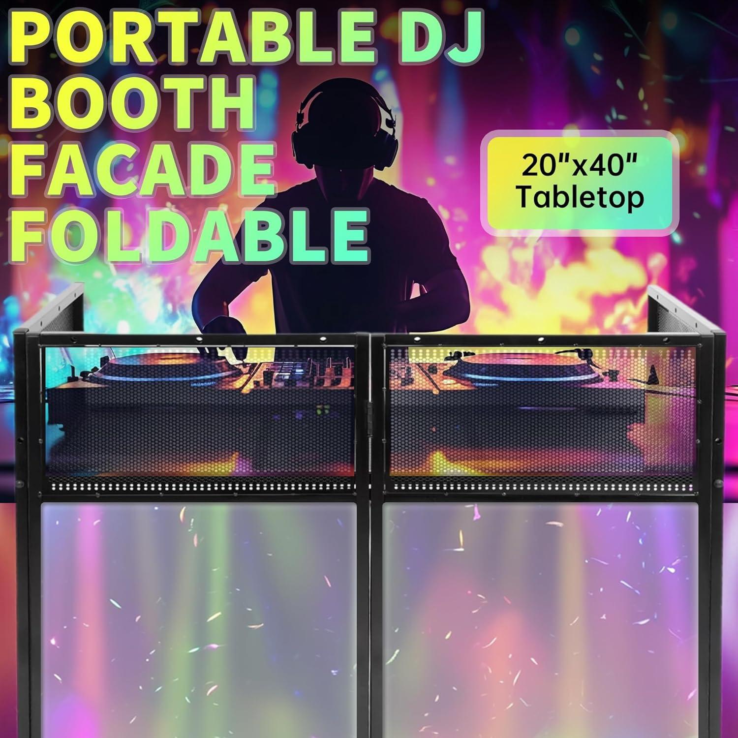 Cabina DJ Portátil HECASA 50.8x101.6 cm Plegable con Fundas