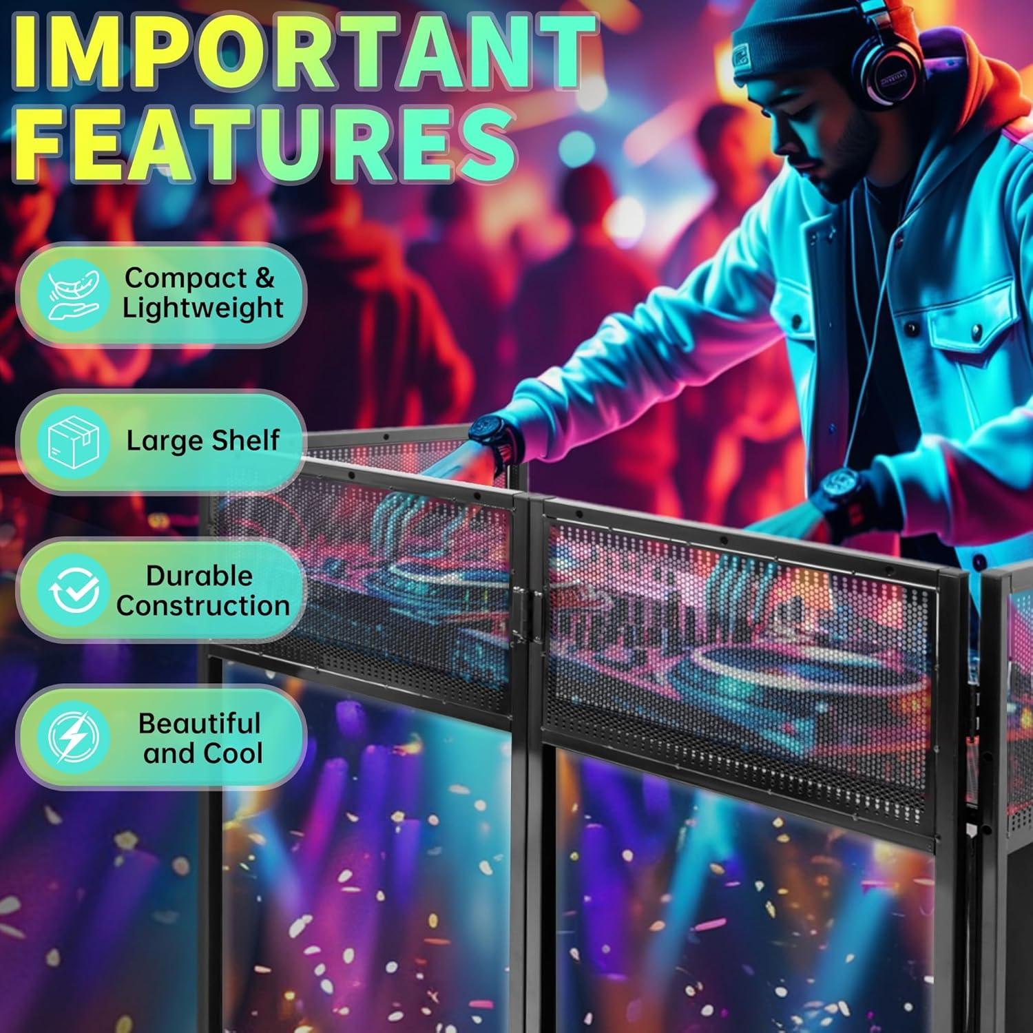 Cabina DJ Portátil HECASA 50.8x101.6 cm Plegable con Fundas