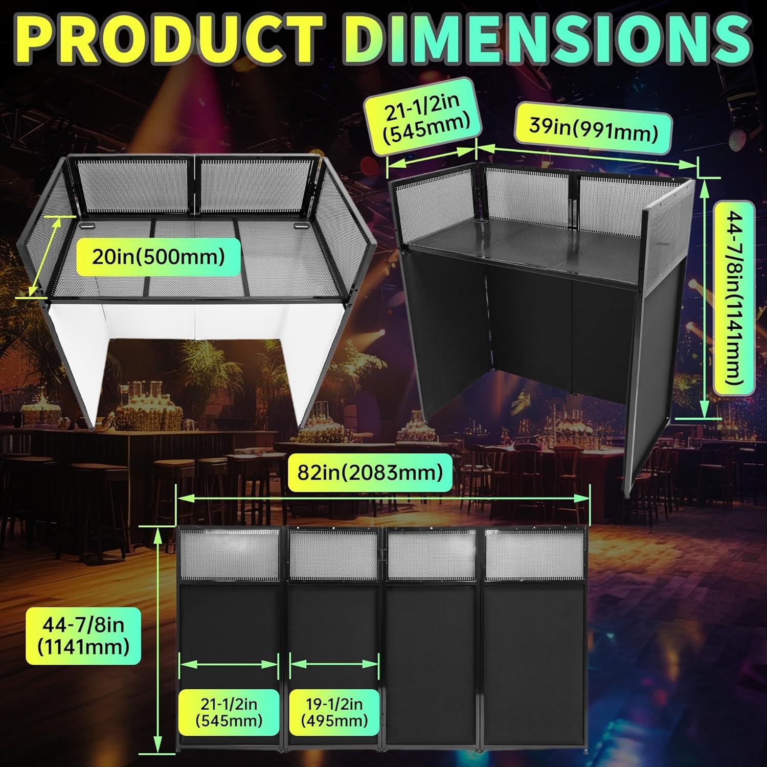 Cabina DJ Portátil HECASA 50.8x101.6 cm Plegable con Fundas