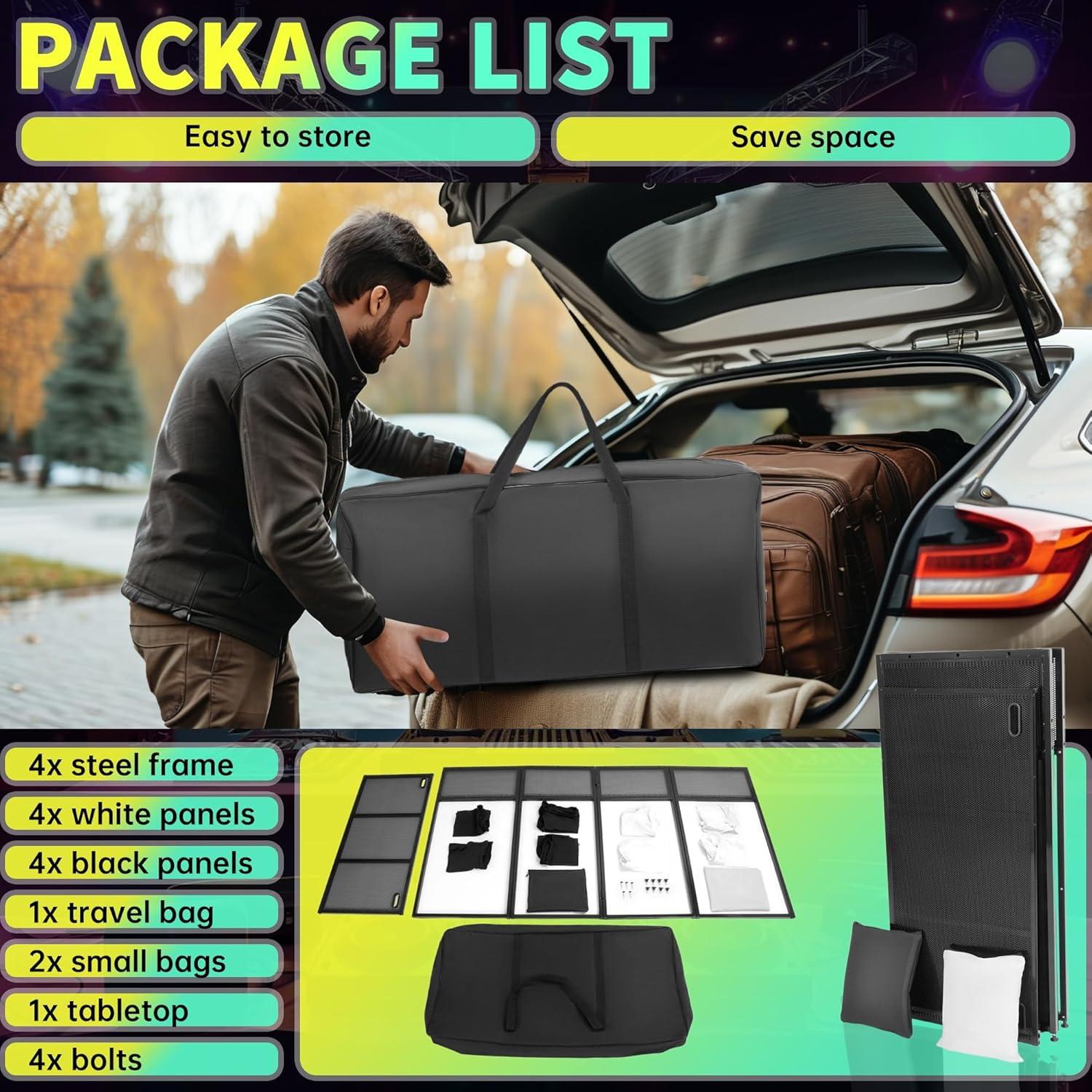 Cabina DJ Portátil HECASA 50.8x101.6 cm Plegable con Fundas