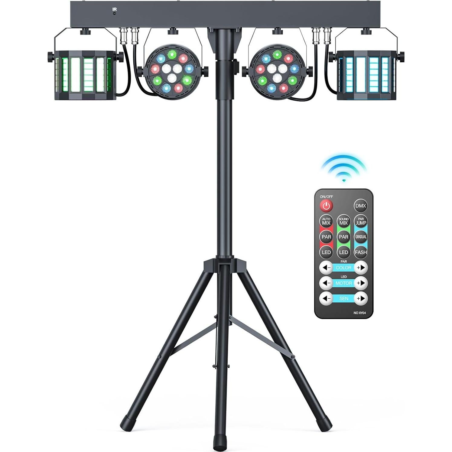 Luces DJ 5 en 1 Sparklingtrack con Soporte y Control DMX