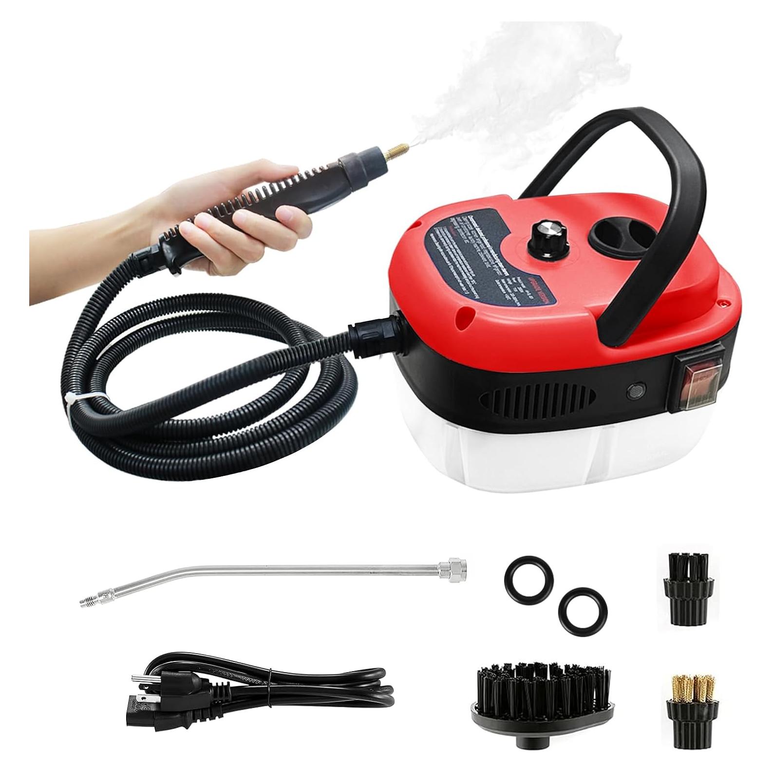 Limpiador de Vapor de Mano AGOAL 2500W 1L Rojo Multiusos
