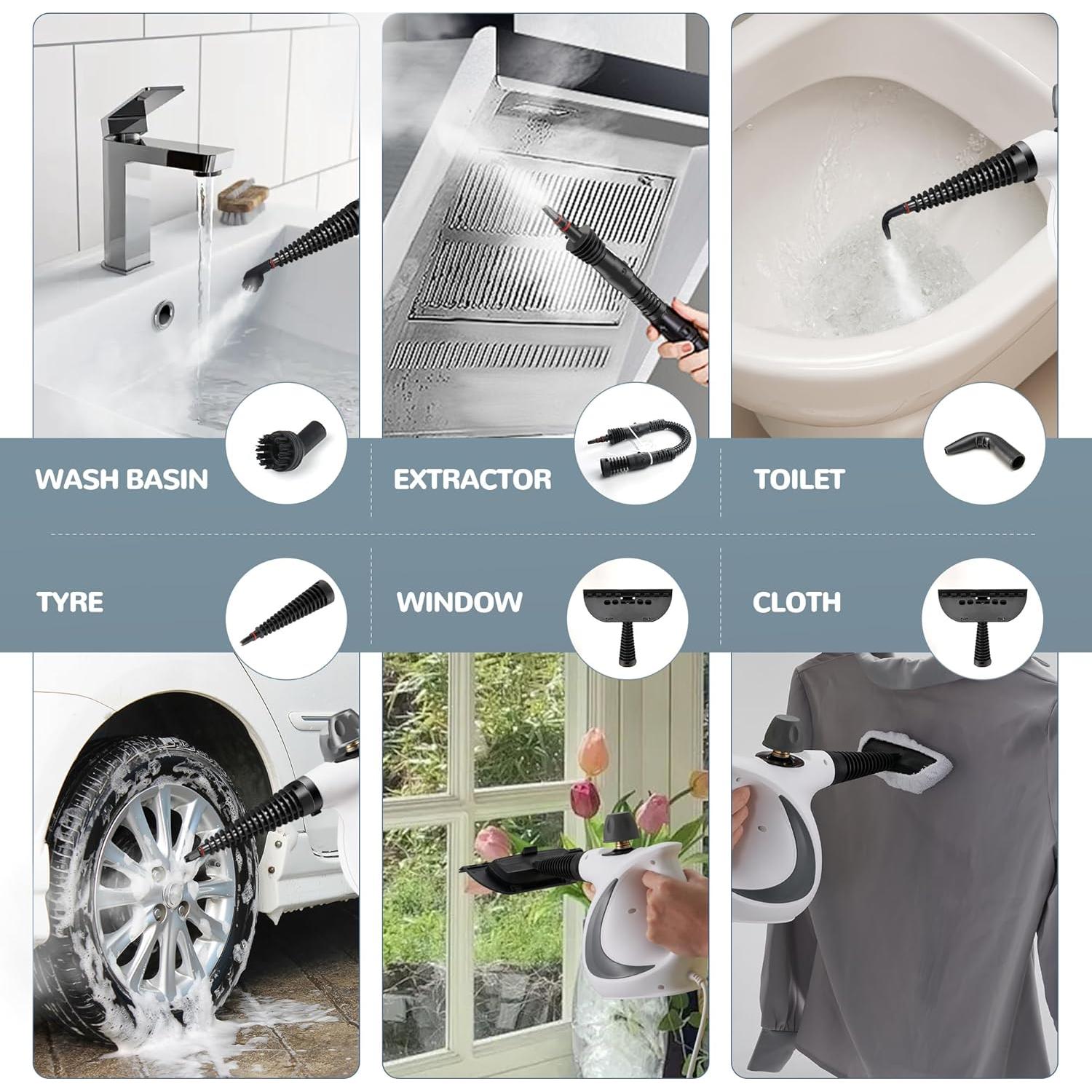 Limpiador a Vapor de Mano Spurgehom 350ml 1050W Gris