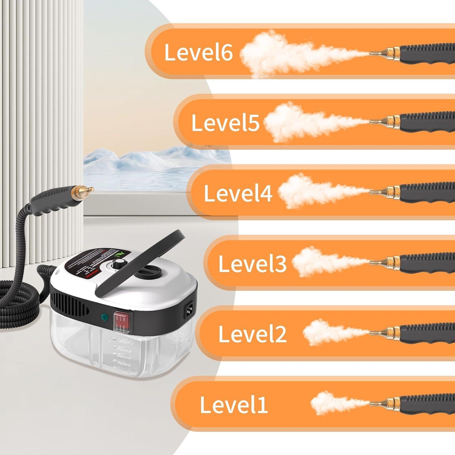 Limpiador de Vapor Portátil STRCEAT 2500W 1L Blanco