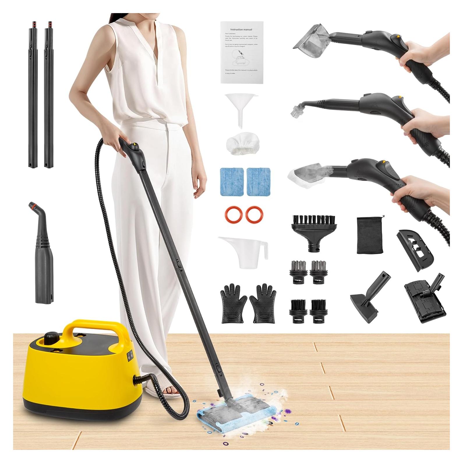 Limpiador a Vapor WICHEMI 1500W 1.5L con 26 Accesorios