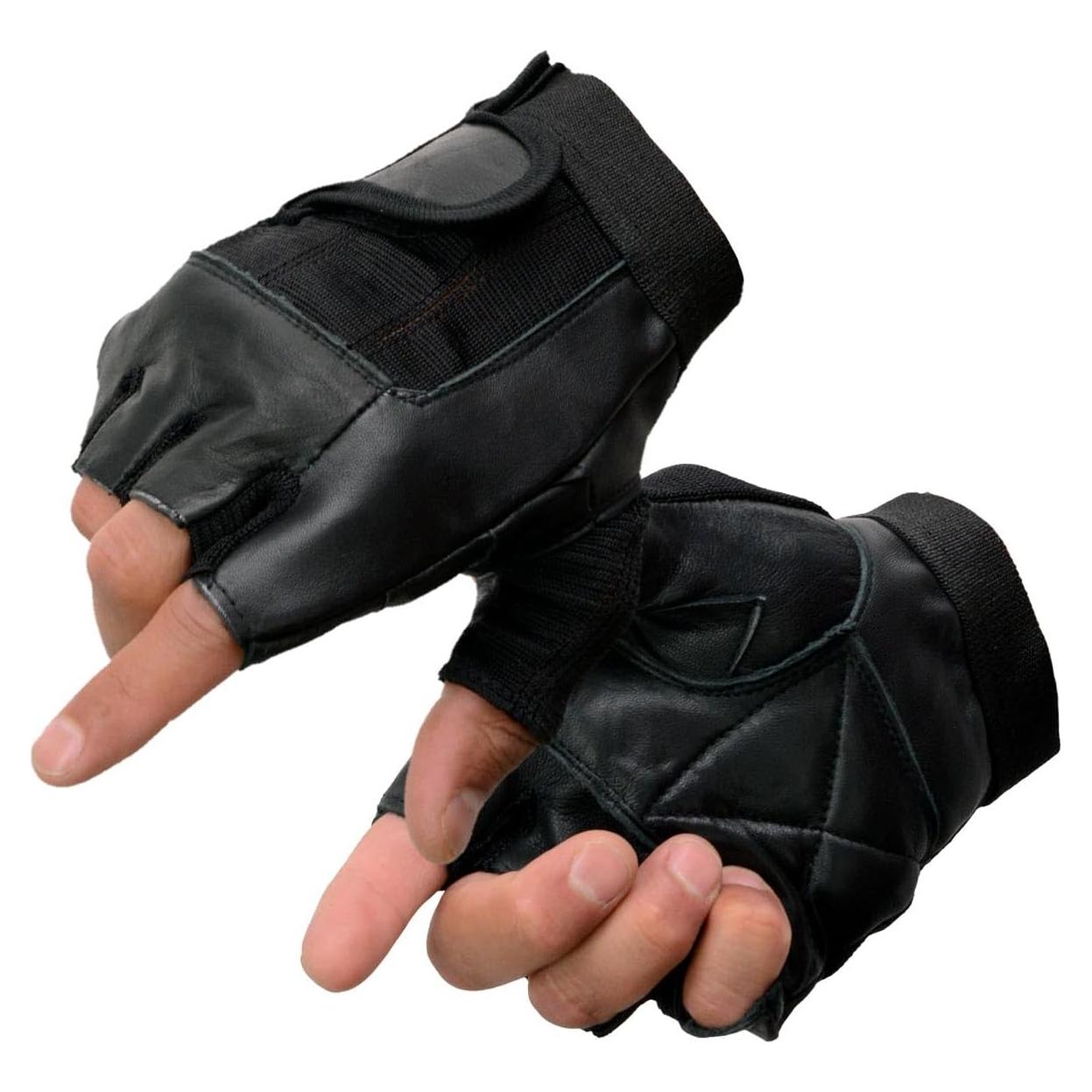 Guantes de Motocicleta Milwaukee SH217 Cuero sin Dedos