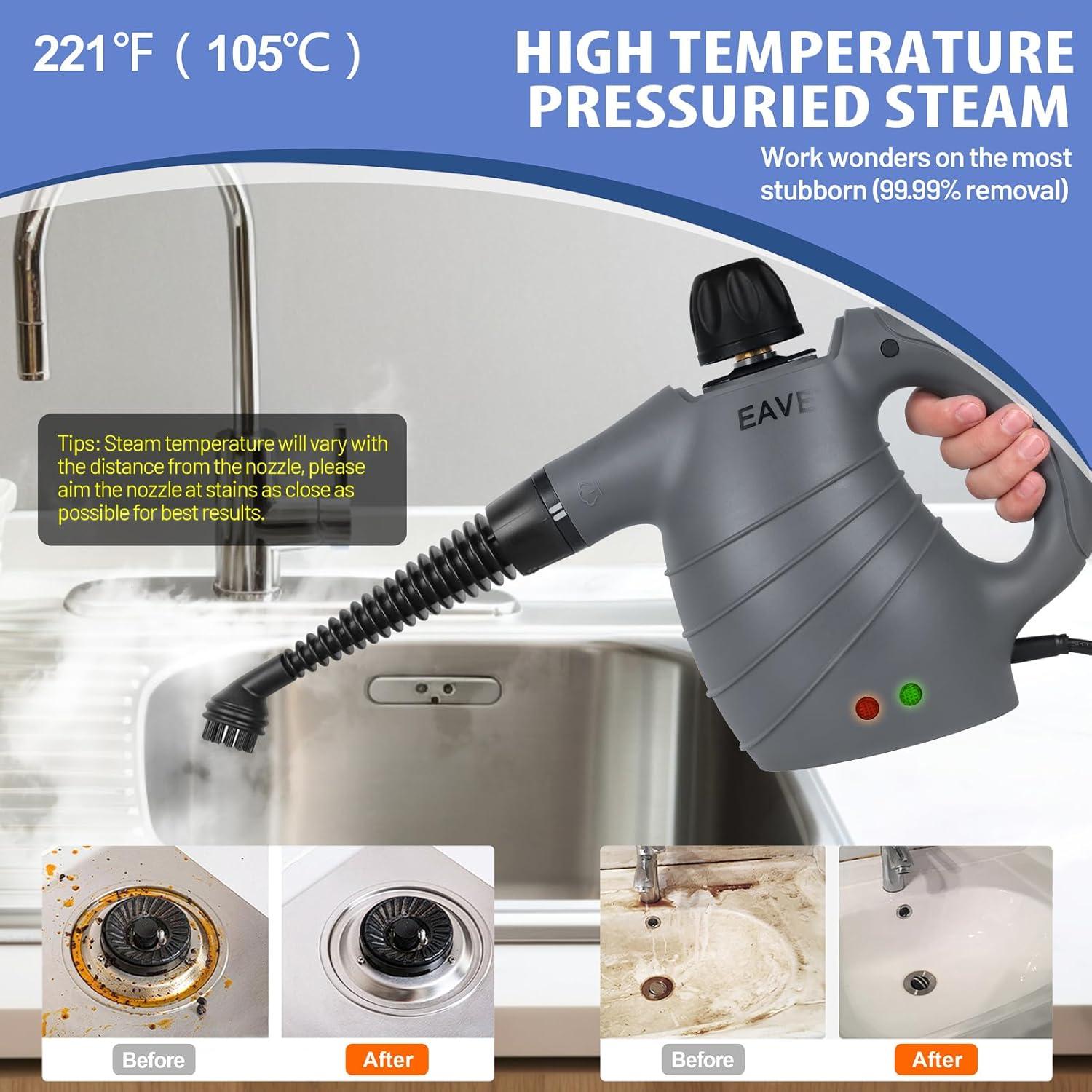 Limpiador de Vapor de Mano Eave 1050W 450ml Portátil