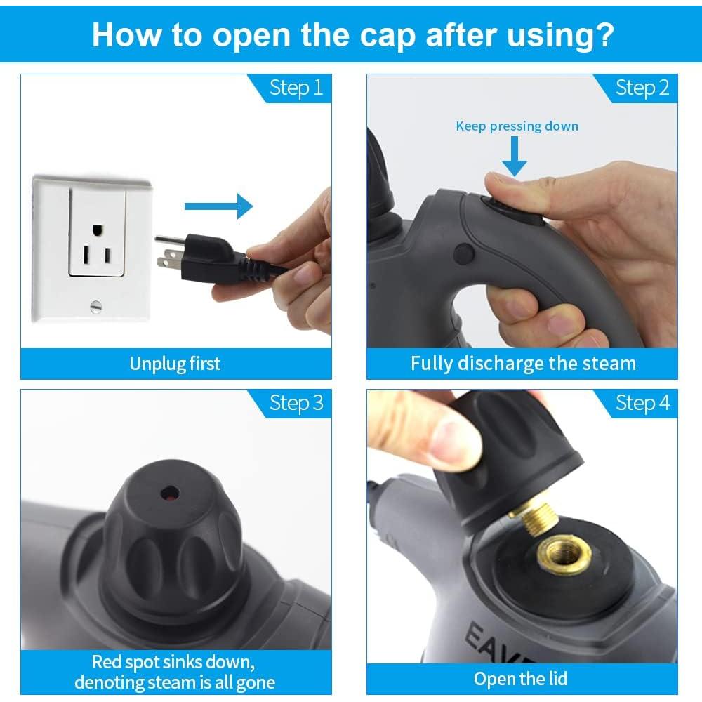 Limpiador de Vapor de Mano Eave 1050W 450ml Portátil